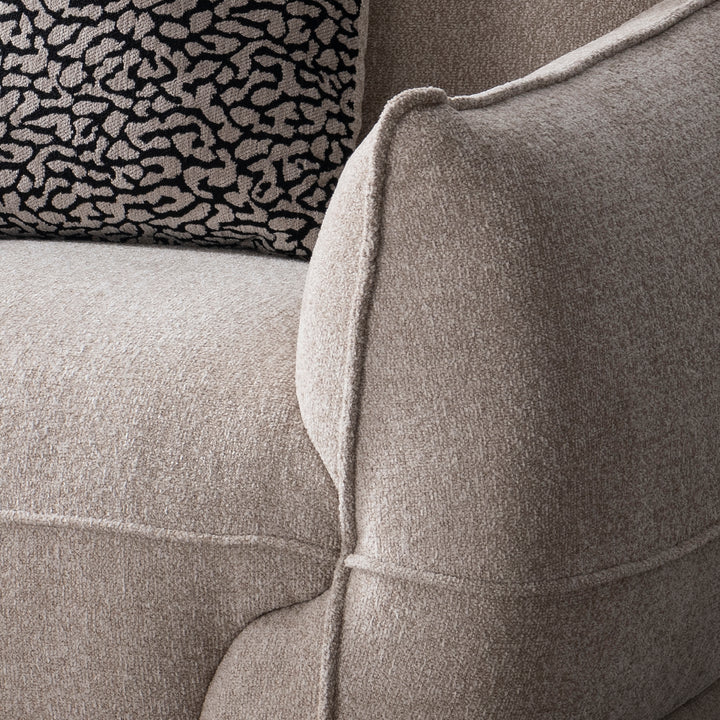 Modern Mixed Weave Fabric 1 Seater Sofa CLOUDY