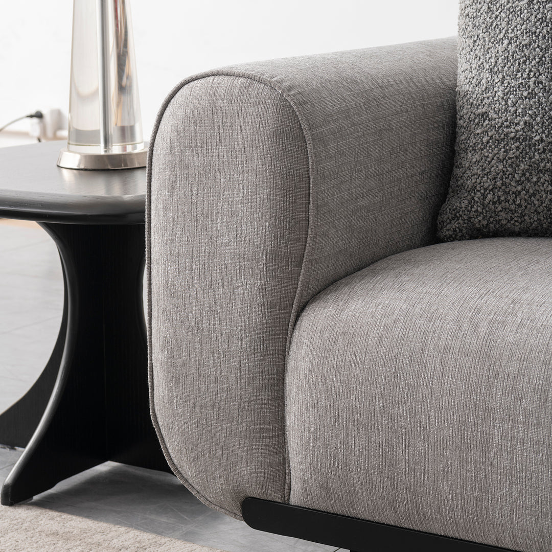 Modern mixed weave fabric 1 seater sofa griddy material variants.