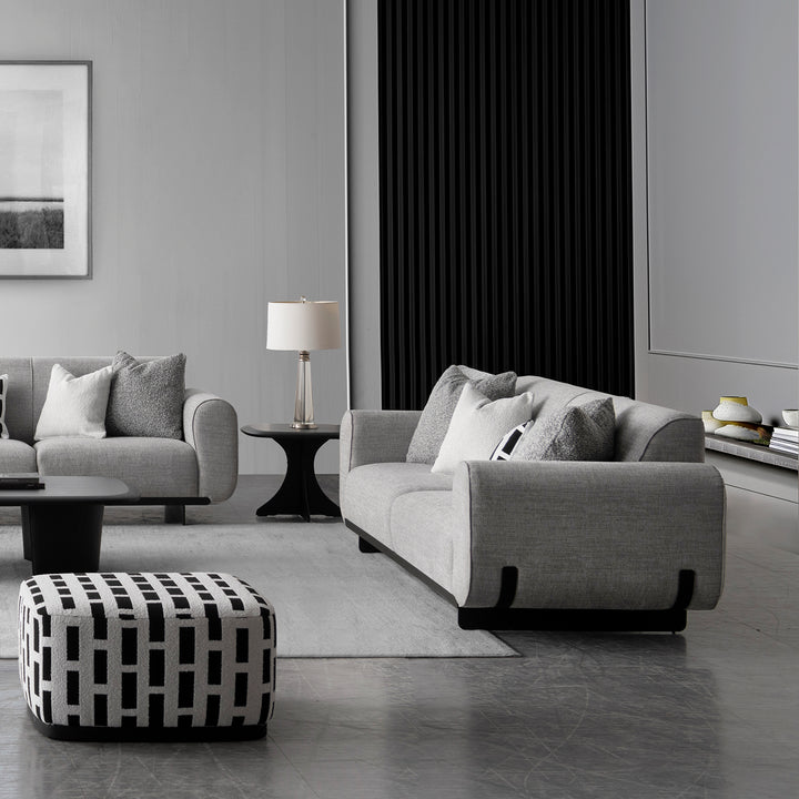 Modern mixed weave fabric 2 seater sofa griddy primary product view.