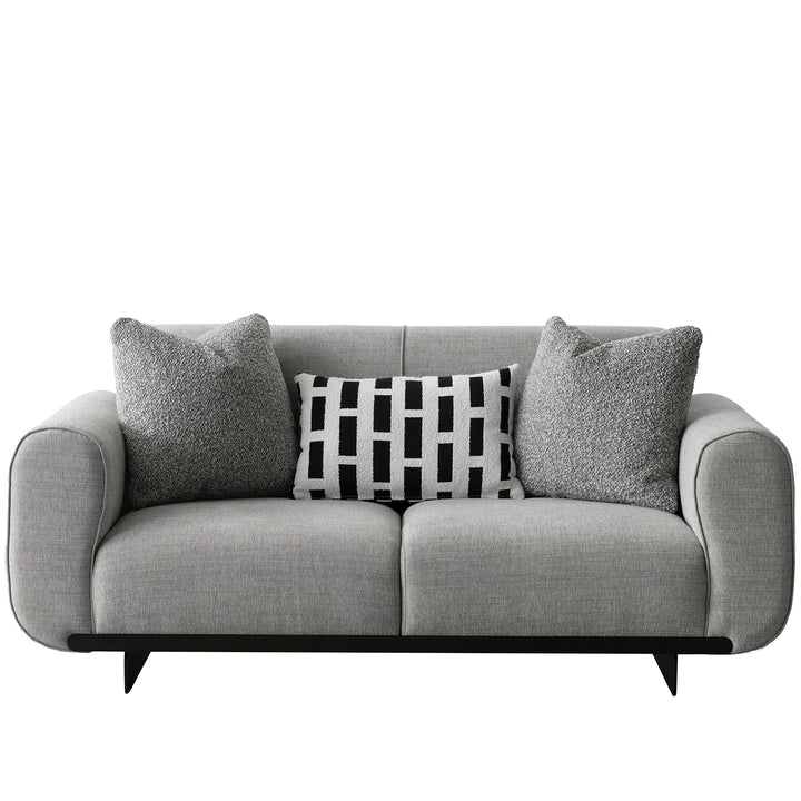 Modern mixed weave fabric 2 seater sofa griddy in white background.