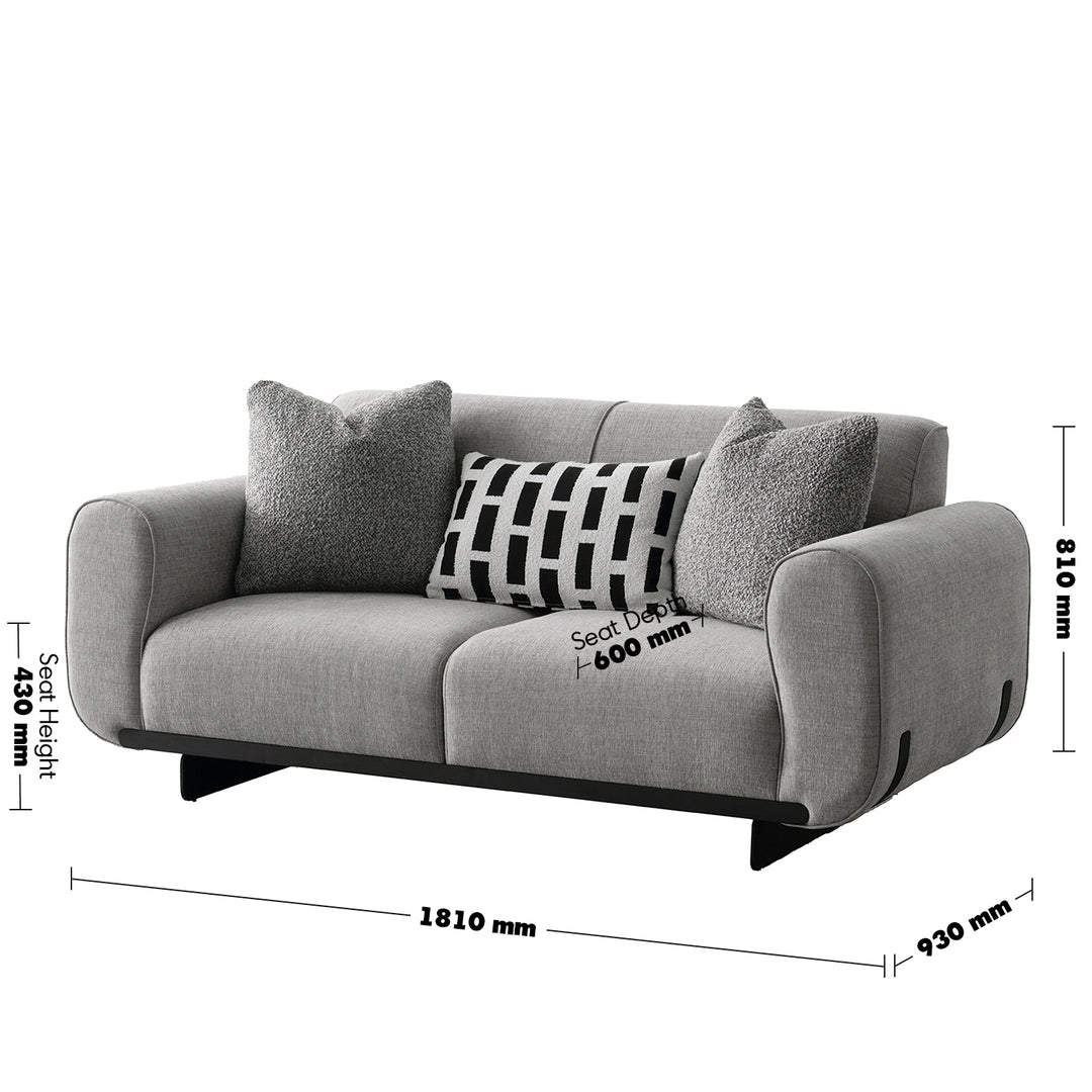 Modern mixed weave fabric 2 seater sofa griddy size charts.