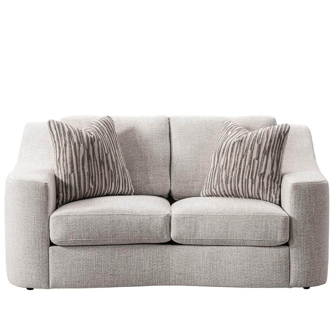 Modern mixed weave fabric 2 seater sofa terra in white background.