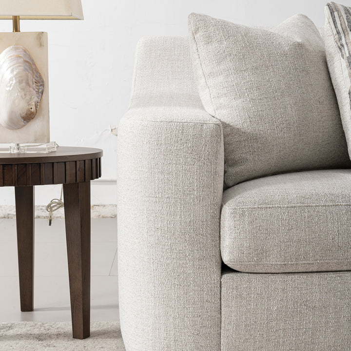 Modern mixed weave fabric 2 seater sofa terra material variants.