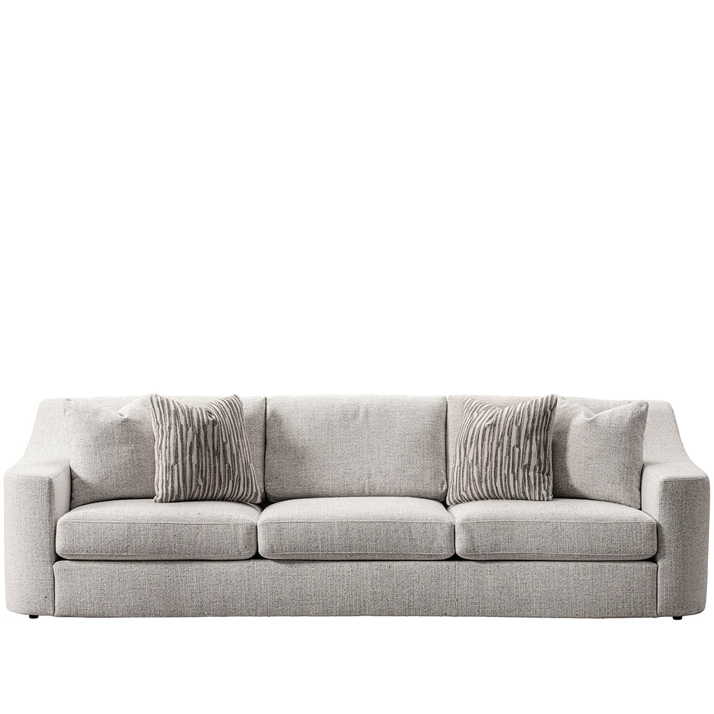 Modern mixed weave fabric 4 seater sofa terra in white background.