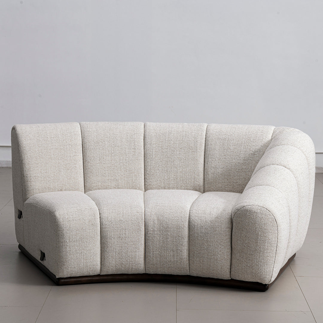 Modern mixed weave fabric modular corner 1 seater sofa bento primary product view.