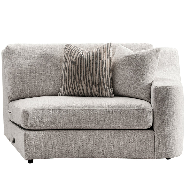Modern mixed weave fabric modular corner 2 seater sofa terra in white background.