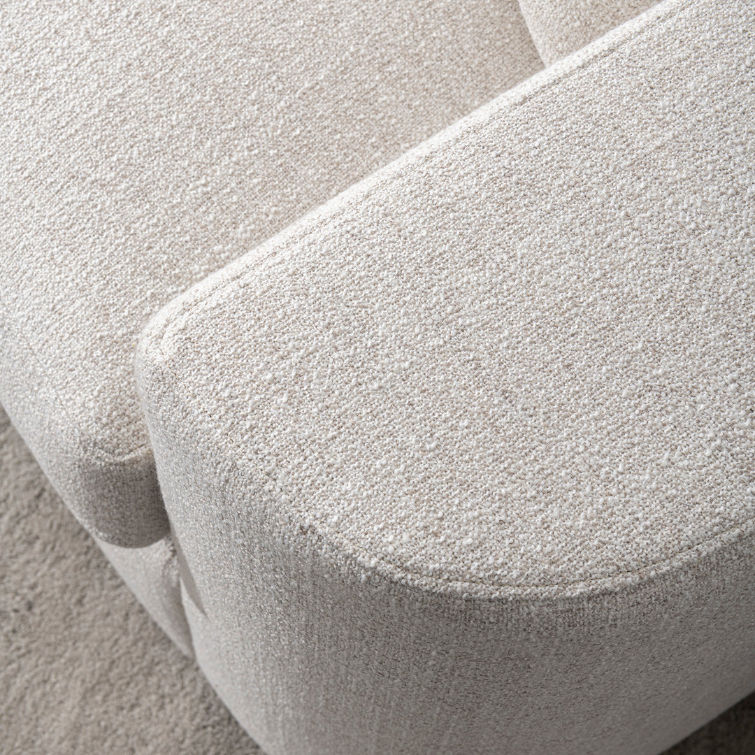 Modern mixed weave fabric modular corner 2 seater sofa terra in details.