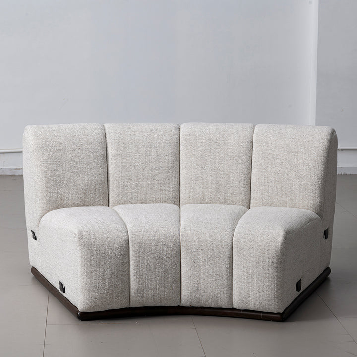 Modern mixed weave fabric modular joint connection 1 seater sofa bento primary product view.