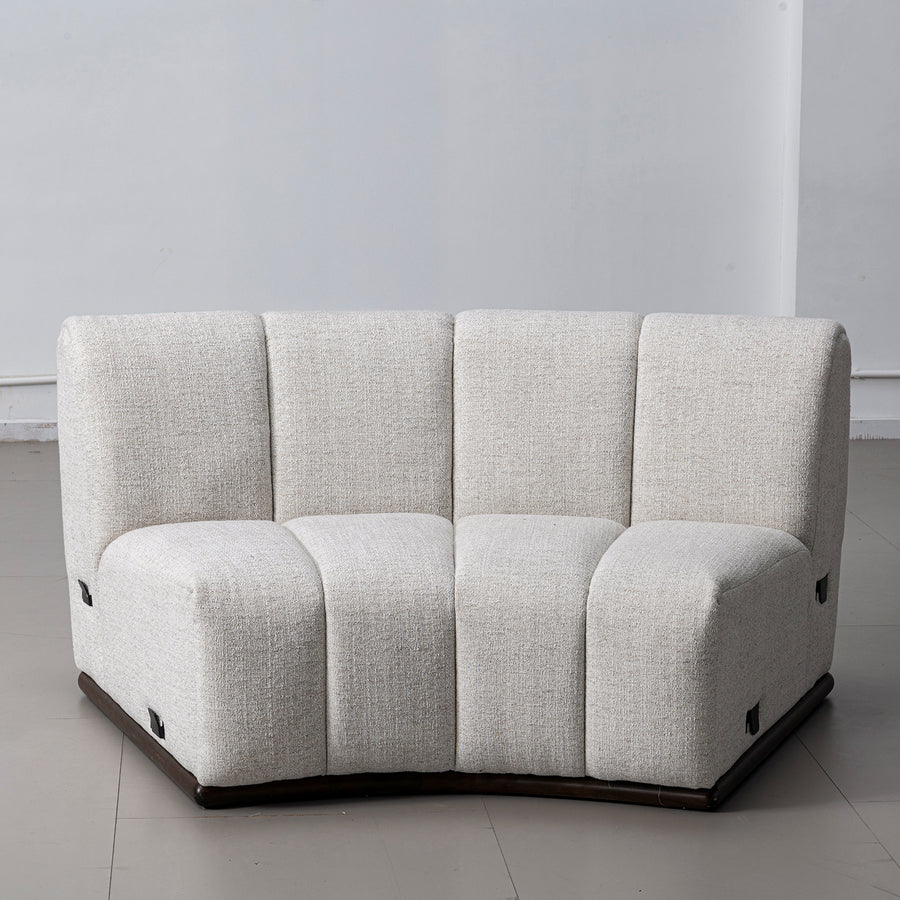 Modern mixed weave fabric modular joint connection 1 seater sofa bento primary product view.