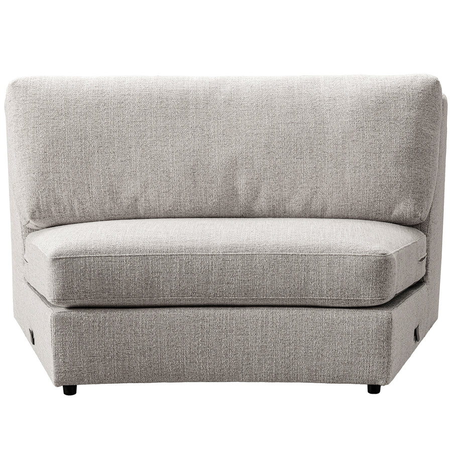 Modern mixed weave fabric modular joint connection 1 seater sofa terra in white background.