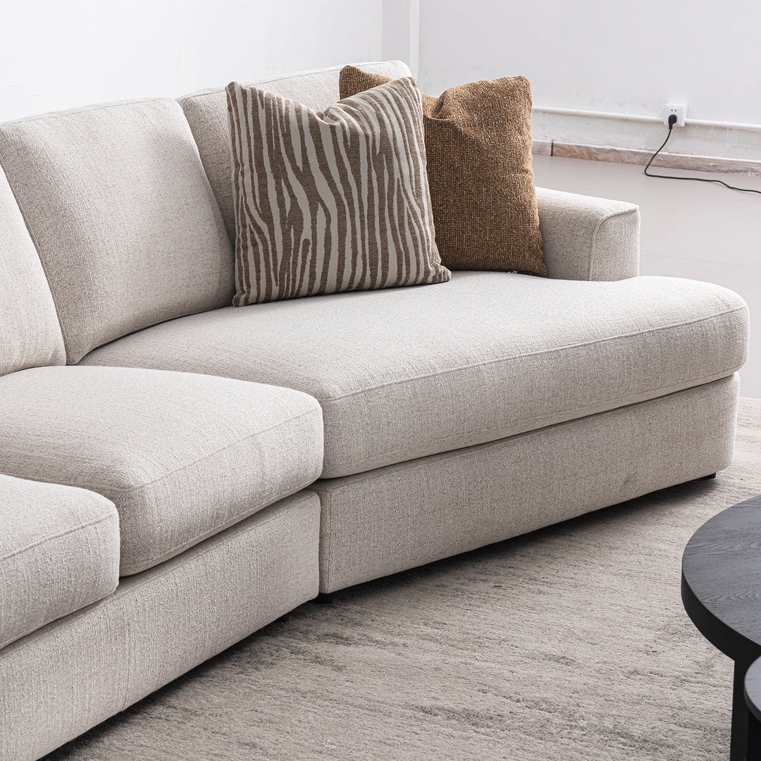 Modern mixed weave fabric modular l shape sectional sofa 3+l lucent in details.