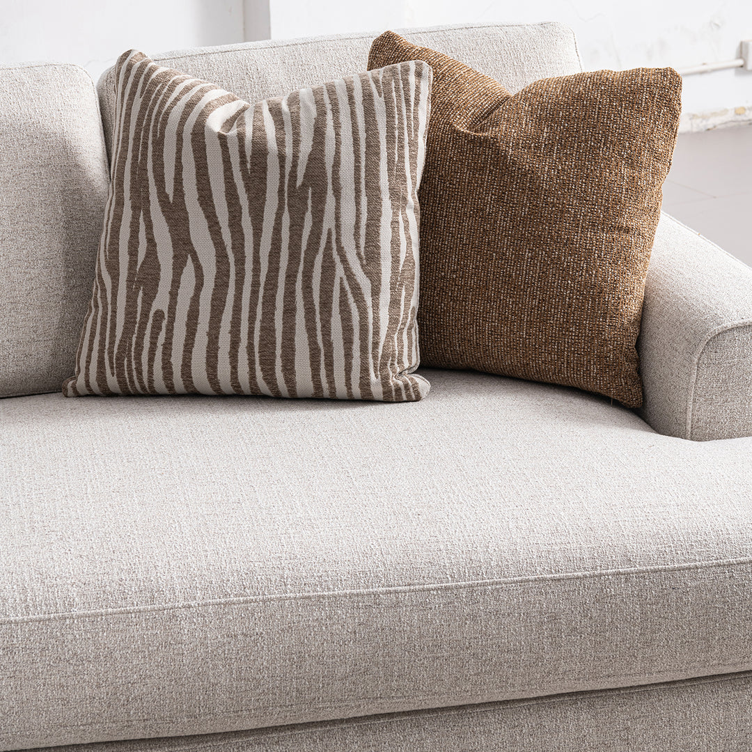Modern mixed weave fabric modular l shape sectional sofa 3+l lucent in close up details.