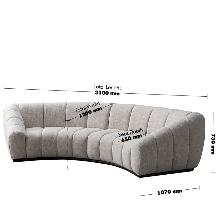 Modern Mixed Weave Fabric Modular Sectional 5 Seater Sofa BENTO