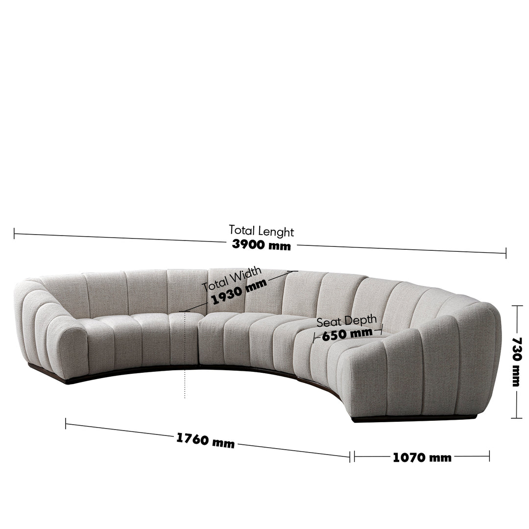 Modern Mixed Weave Fabric Modular Sectional 7 Seater Sofa BENTO