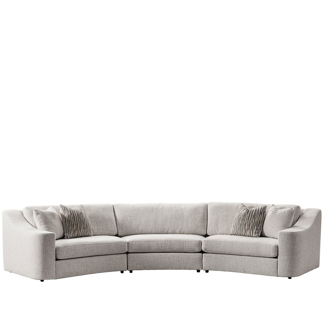 Modern mixed weave fabric modular sectional 7 seater sofa terra in white background.