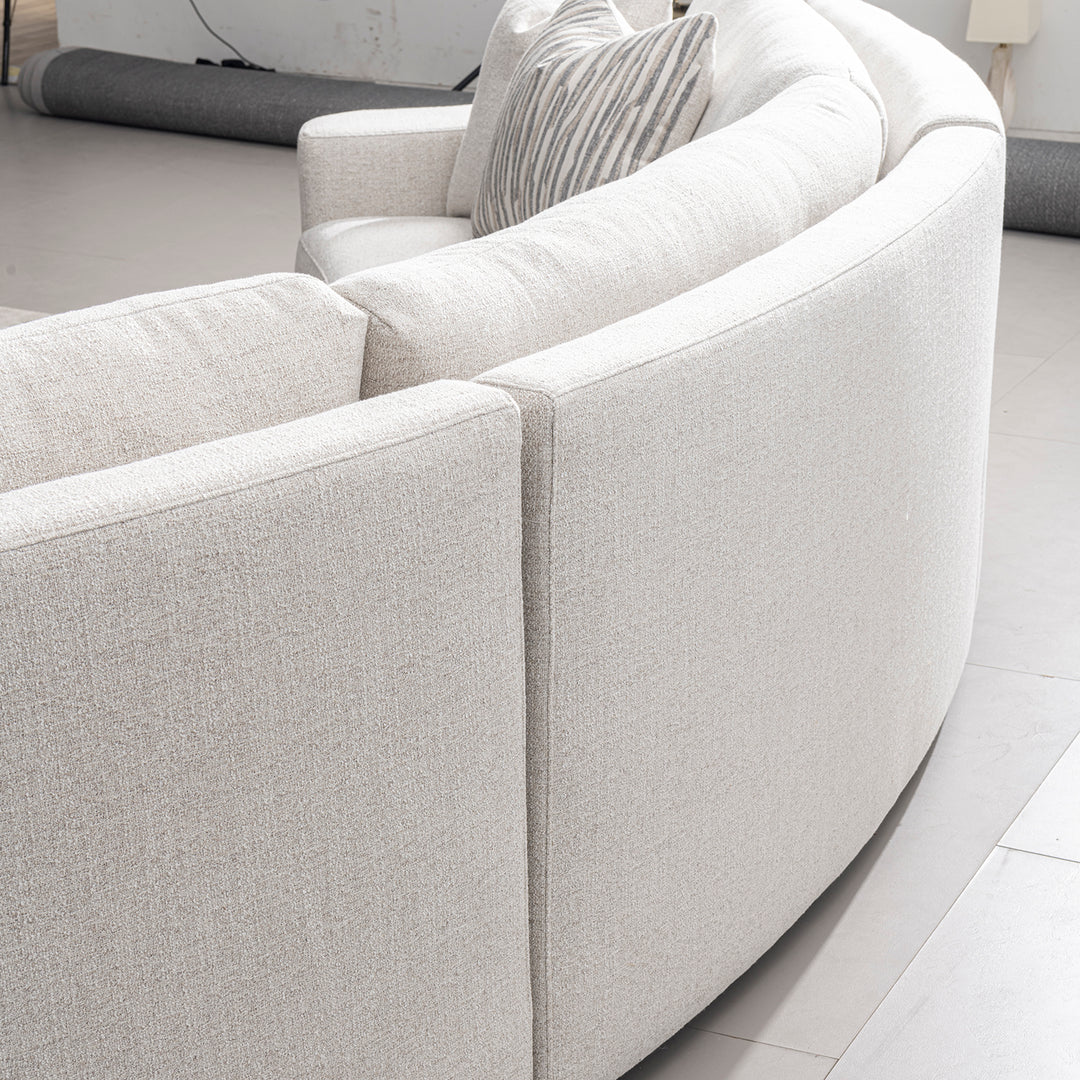 Modern mixed weave fabric modular sectional 7 seater sofa terra material variants.