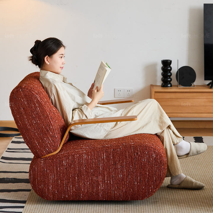 Modern mixed weave fabric revolving 1 seater sofa benny environmental situation.