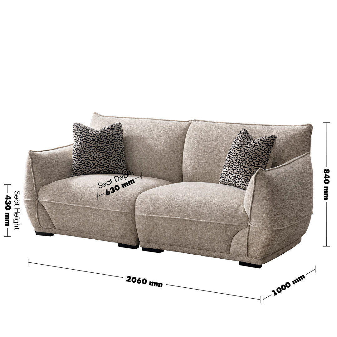 Modern mixed weave fabric sectional 3 seater sofa cloudy size charts.
