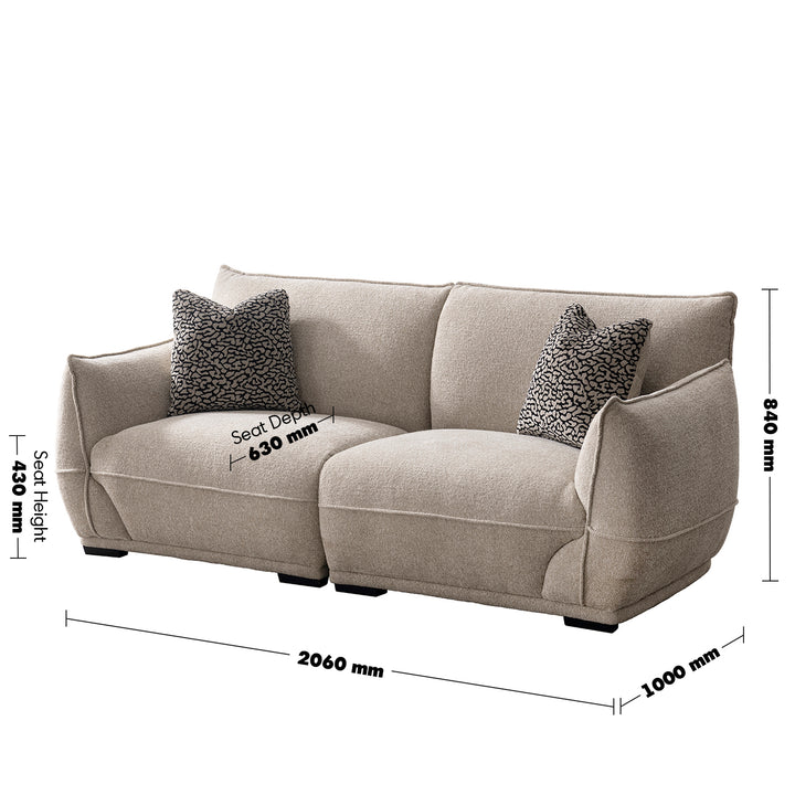 Modern mixed weave fabric sectional 3 seater sofa cloudy size charts.