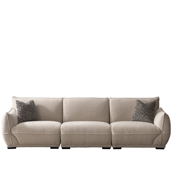 Modern mixed weave fabric sectional 4 seater sofa cloudy in white background.