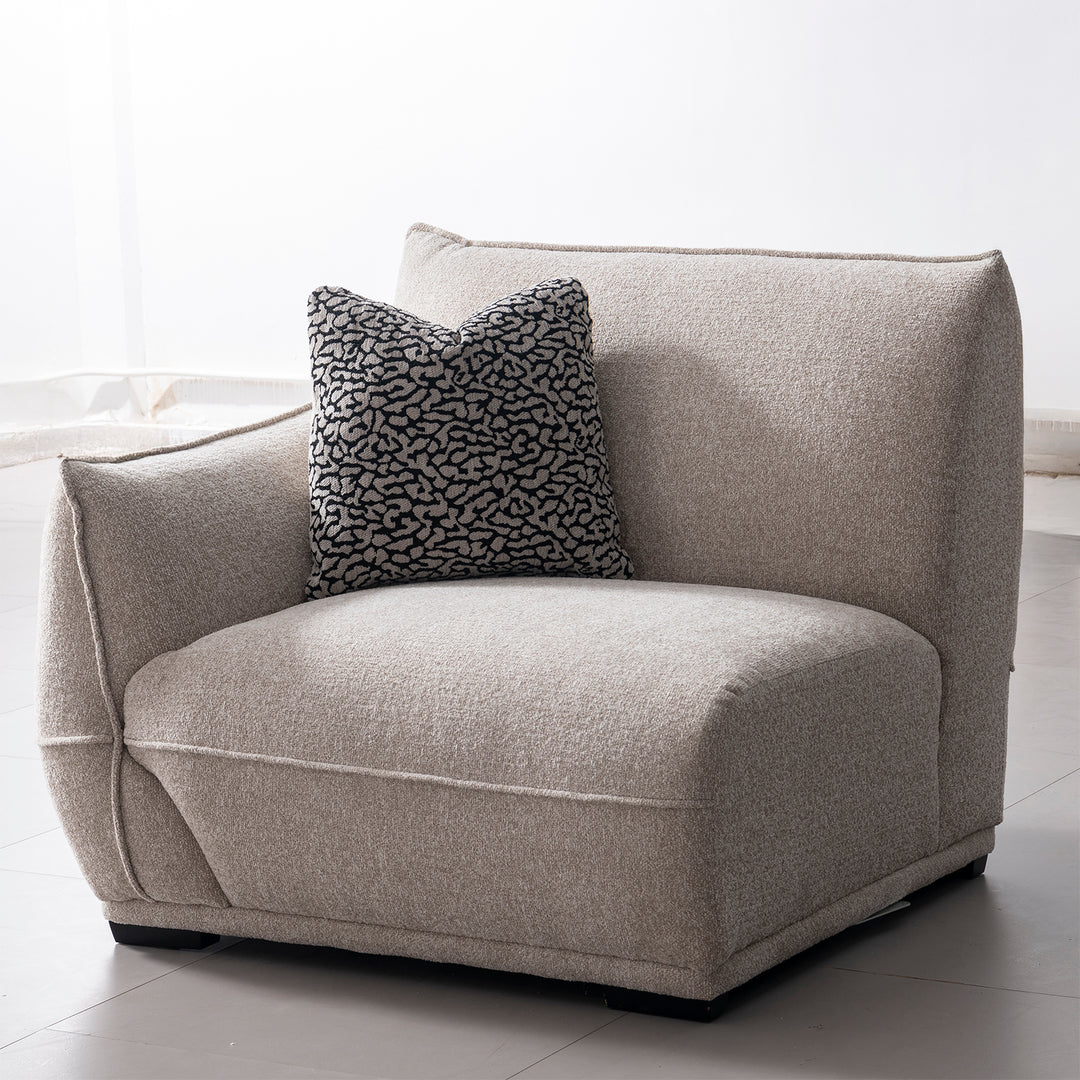 Modern mixed weave fabric sectional 4 seater sofa cloudy with context.