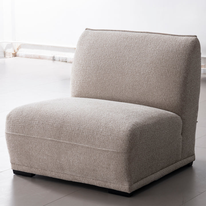 Modern mixed weave fabric sectional 4 seater sofa cloudy in close up details.