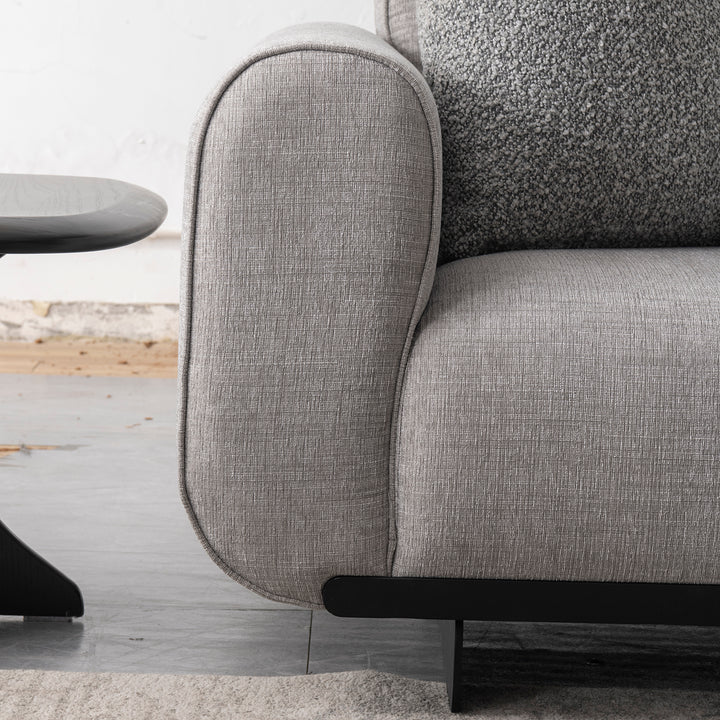 Modern mixed weave fabric sectional 4 seater sofa griddy color swatches.