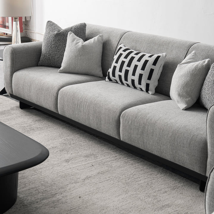 Modern mixed weave fabric sectional 4 seater sofa griddy with context.