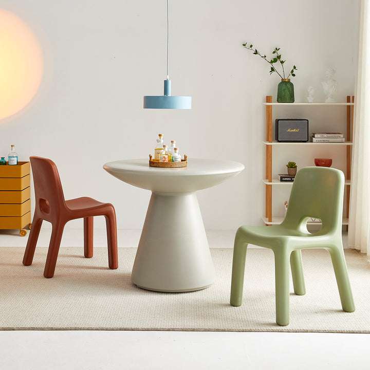 Modern plastic dining chair poky situational feels.