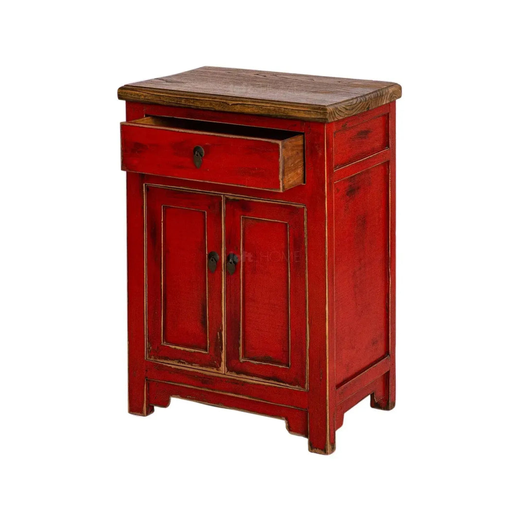 Rustic elm wood storage cabinet enigma material variants.