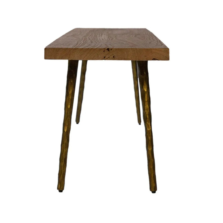 Rustic elm wood dining bench splendor in real life style.