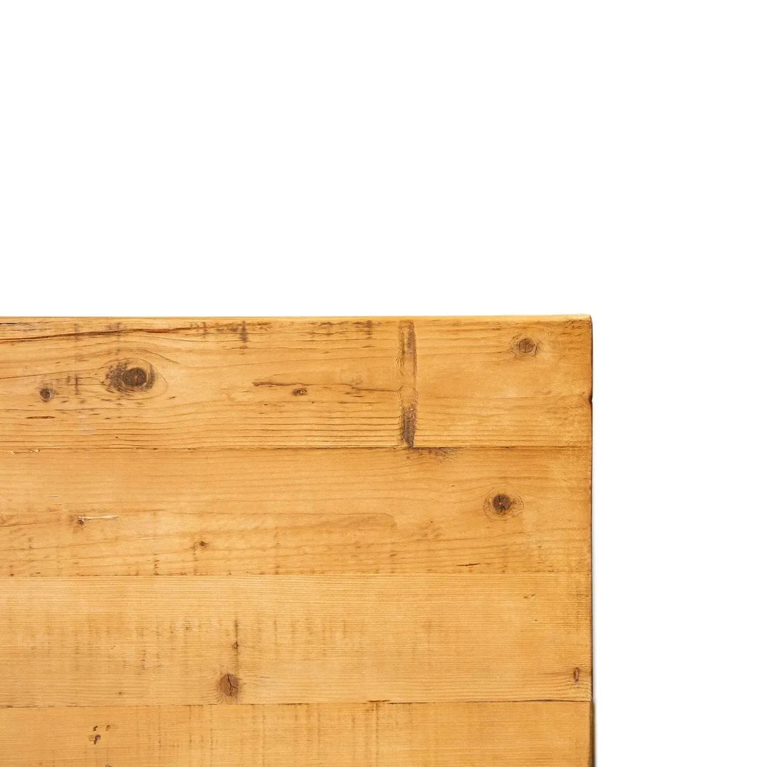 Rustic elm wood dining table lantern in real life style.