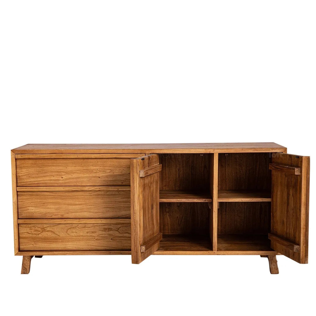 Rustic elm wood storage cabinet arcadia with context.