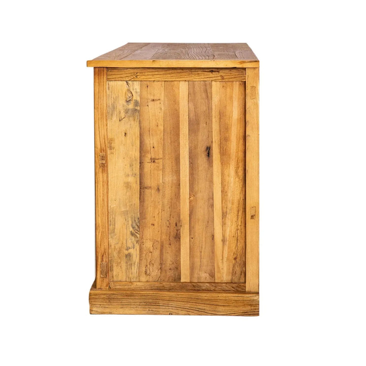 Rustic elm wood storage cabinet tranquility material variants.