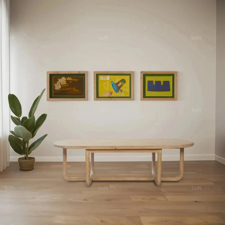 Rustic pine wood coffee table kokoro material variants.