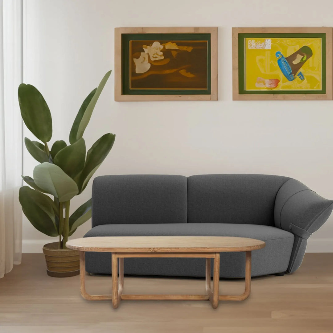 Rustic pine wood coffee table kokoro primary product view.