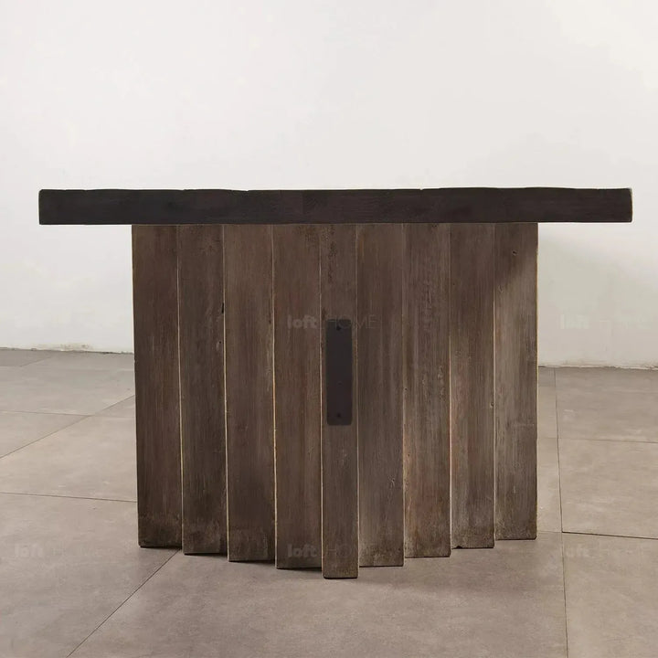 Rustic pine wood dining table lodge conceptual design.