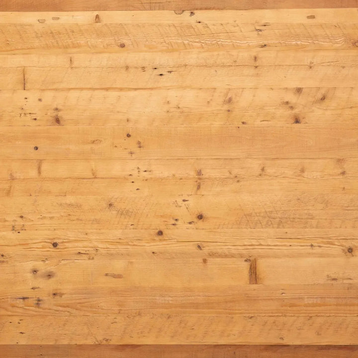 Rustic pine wood dining table pastoral color swatches.