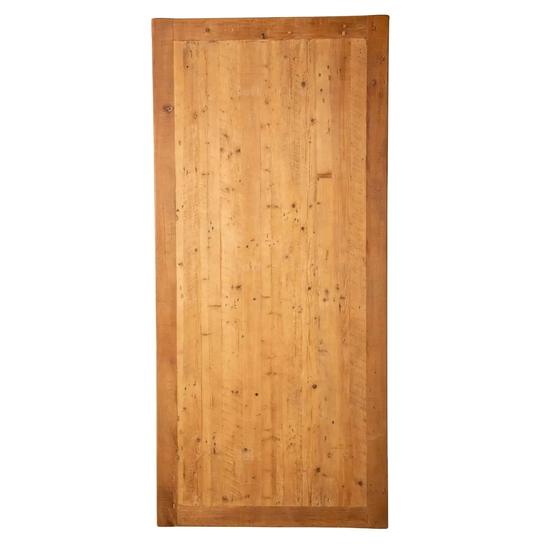 Rustic pine wood dining table pastoral in real life style.