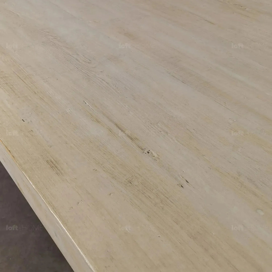 Rustic pine wood dining table pixie in still life.