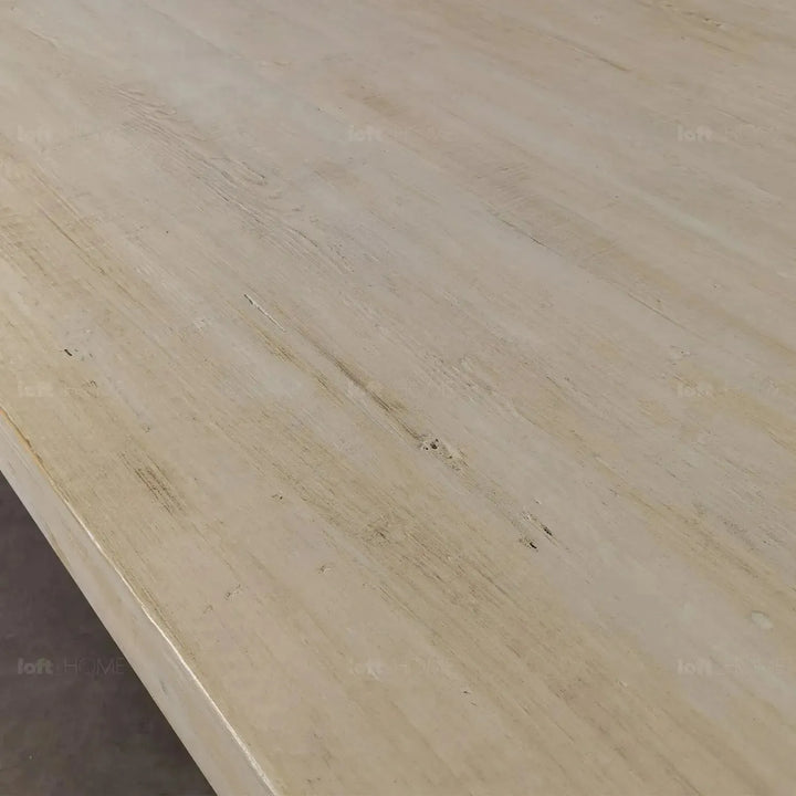 Rustic pine wood dining table pixie in still life.