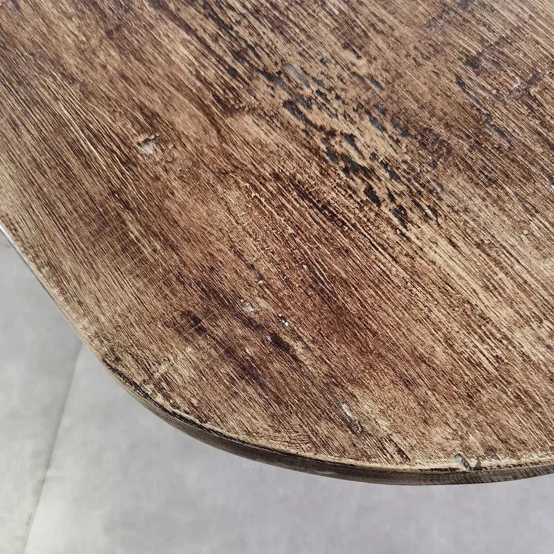 Rustic pine wood dining table shore conceptual design.