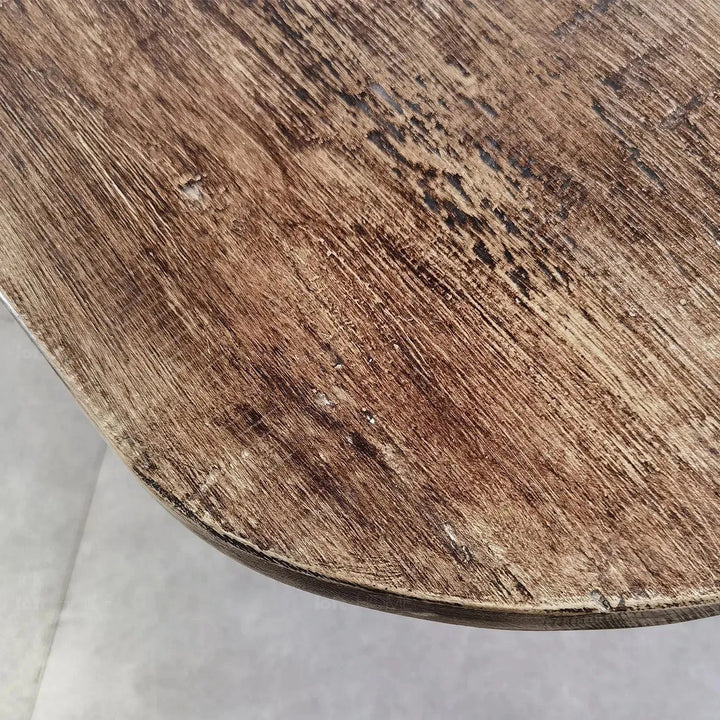 Rustic pine wood dining table shore conceptual design.