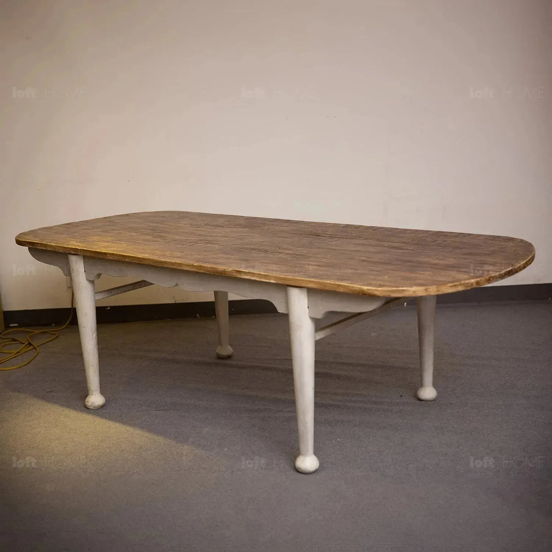 Rustic pine wood dining table shore situational feels.