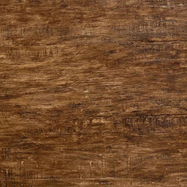 Rustic pine wood dining table shore color swatches.