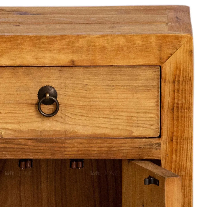 Rustic pine wood storage drawer cabinet tranquility color swatches.