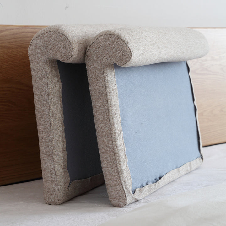 Scandinavian fabric bed panel headboard cushion ease environmental situation.