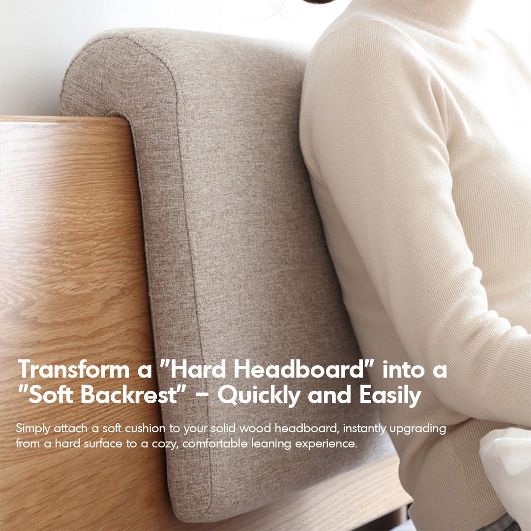 Scandinavian fabric bed panel headboard cushion ease color swatches.