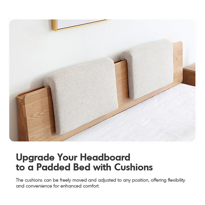 Scandinavian fabric bed panel headboard cushion ease in real life style.