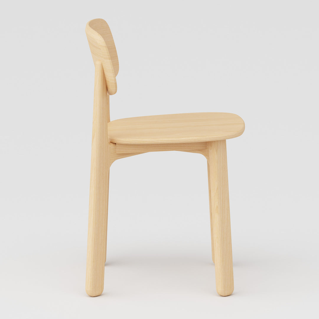 Scandinavian beech wood dining chair poppy detail 8.